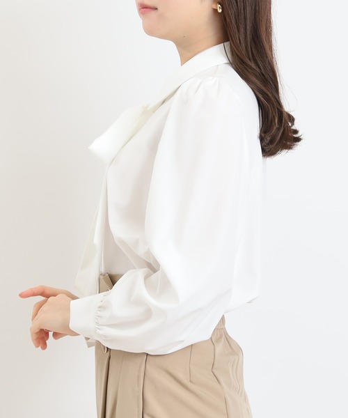 ASTORIA ODIER（アストリアオディール）の「リボンタイシャツブラウス（シャツ/ブラウス・レディース・ミント/ホワイト/ブルー・MEDIUM）」の21枚目の写真