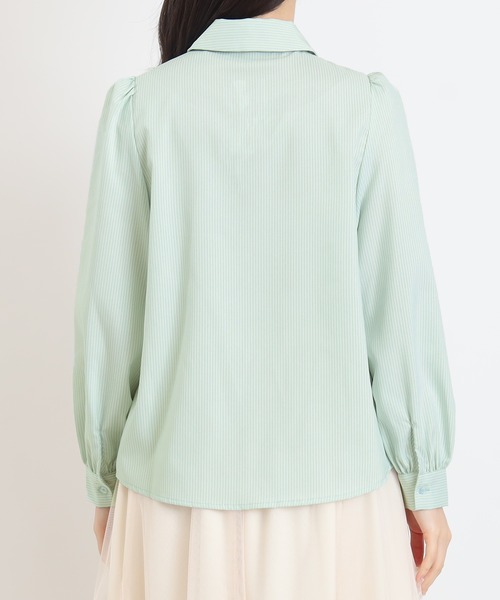 ASTORIA ODIER（アストリアオディール）の「リボンタイシャツブラウス（シャツ/ブラウス・レディース・ミント/ホワイト/ブルー・MEDIUM）」の10枚目の写真