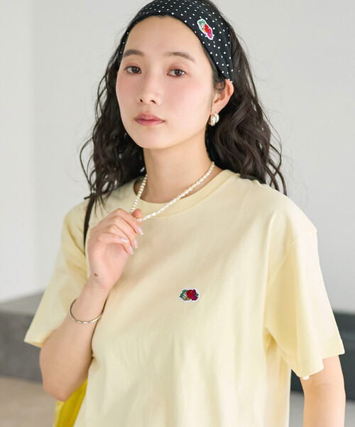 FREAK'S STORE(フリークスストア)の「FRUIT OF THE LOOM × FREAK'S STORE/フルーツオブザルーム 別注 バスケットプリント ビッグシルエットTシャツ/バックプリントTシャツ(Tシャツ/カットソー・レディース・レモンイエロー/オフホワイト/ブラック/ピンク・フリ-)」の21枚目の写真