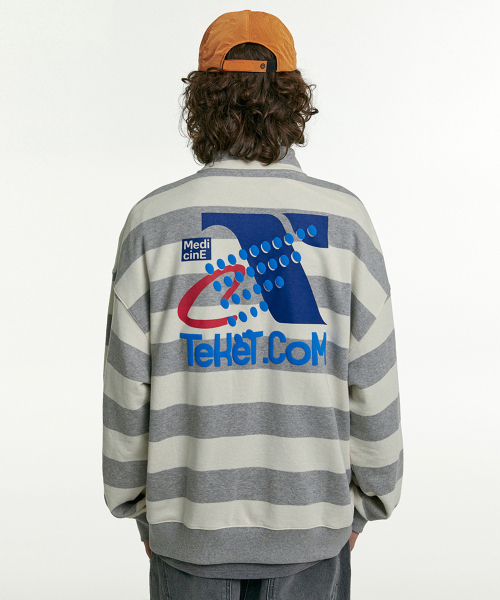 Medicine Half Zip-Up Sweatshirt Melange Gray（スウェット）｜TEKET 