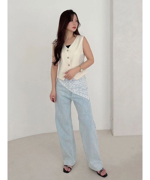 MERCURYDUO（マーキュリーデュオ）の「ストレートデニムパンツ（デニムパンツ・レディース・ライトブルー/ブルー・MEDIUM/SMALL）」の10枚目の写真