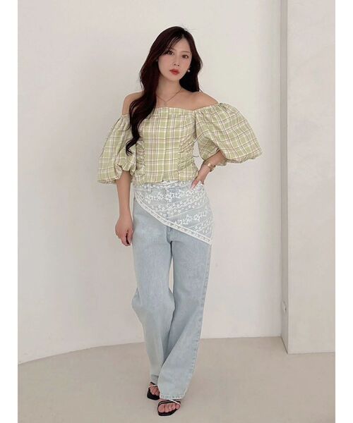 MERCURYDUO（マーキュリーデュオ）の「ストレートデニムパンツ（デニムパンツ・レディース・ライトブルー/ブルー・MEDIUM/SMALL）」の12枚目の写真