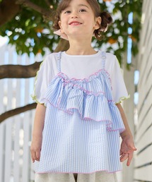 Piet（ピエット）の「ストライプビスチェ＆メローTセット（Tシャツ/カットソー）」