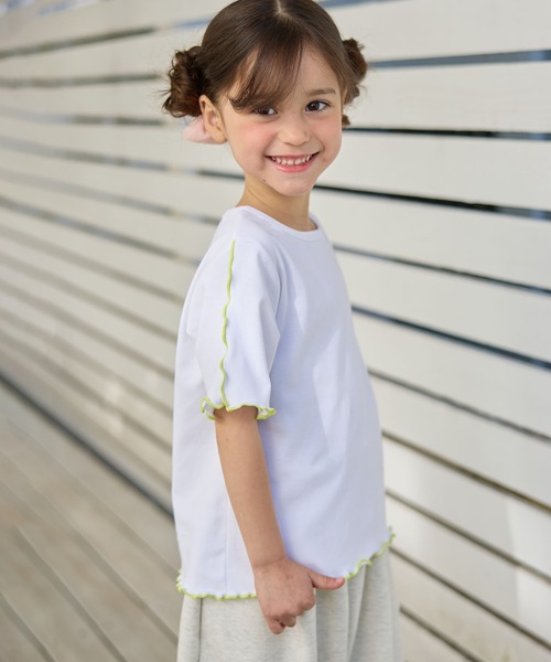 Piet（ピエット）の「ストライプビスチェ＆メローTセット（Tシャツ/カットソー・キッズ・ブラウン/レッド/サックスブルー・110/130/100/120）」の22枚目の写真