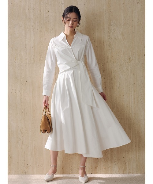 anuans（アニュアンス）の「カシュクールシャツワンピース（シャツワンピース・レディース・ブルー/ホワイト/ネイビー・SMALL/MEDIUM）」の10枚目の写真