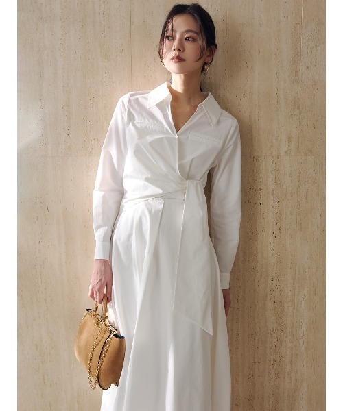 anuans（アニュアンス）の「カシュクールシャツワンピース（シャツワンピース・レディース・ブルー/ホワイト/ネイビー・SMALL/MEDIUM）」の15枚目の写真