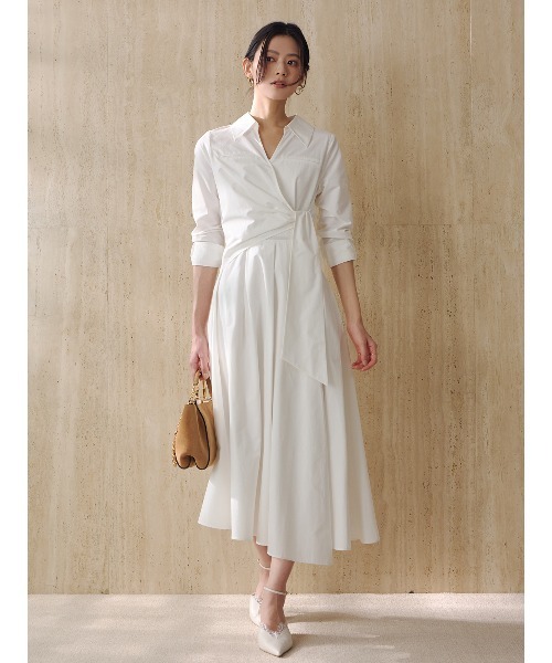 anuans（アニュアンス）の「カシュクールシャツワンピース（シャツワンピース・レディース・ブルー/ホワイト/ネイビー・SMALL/MEDIUM）」の9枚目の写真