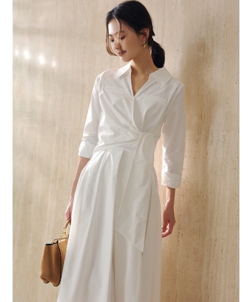 anuans（アニュアンス）の「カシュクールシャツワンピース（シャツワンピース・レディース・ブルー/ホワイト/ネイビー・SMALL/MEDIUM）」の16枚目の写真