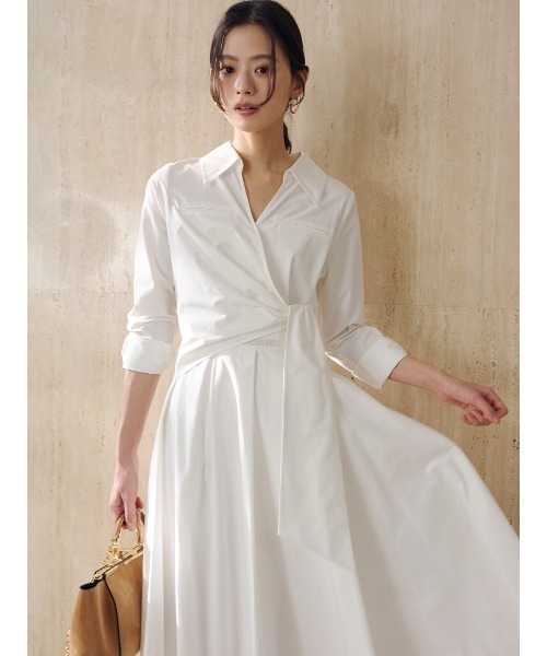 anuans（アニュアンス）の「カシュクールシャツワンピース（シャツワンピース・レディース・ブルー/ホワイト/ネイビー・SMALL/MEDIUM）」の13枚目の写真