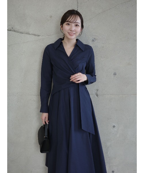 anuans（アニュアンス）の「カシュクールシャツワンピース（シャツワンピース・レディース・ブルー/ホワイト/ネイビー・SMALL/MEDIUM）」の18枚目の写真