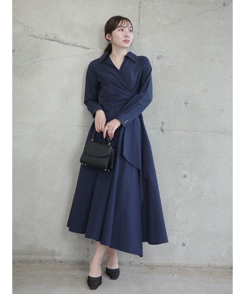 anuans（アニュアンス）の「カシュクールシャツワンピース（シャツワンピース・レディース・ブルー/ホワイト/ネイビー・SMALL/MEDIUM）」の19枚目の写真