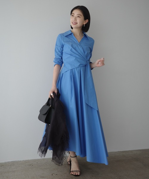 anuans（アニュアンス）の「カシュクールシャツワンピース（シャツワンピース・レディース・ブルー/ホワイト/ネイビー・SMALL/MEDIUM）」の20枚目の写真