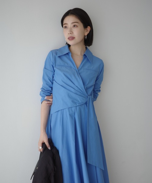 anuans（アニュアンス）の「カシュクールシャツワンピース（シャツワンピース・レディース・ブルー/ホワイト/ネイビー・SMALL/MEDIUM）」の22枚目の写真