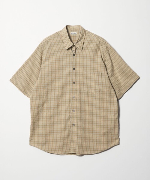 Steven Alan＞ ドビー チェック リバースシーム ショートスリーブ