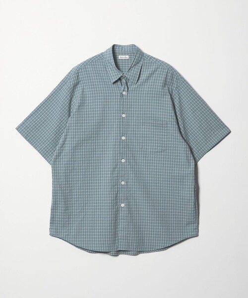 Steven Alan＞ ドビー チェック リバースシーム ショートスリーブ