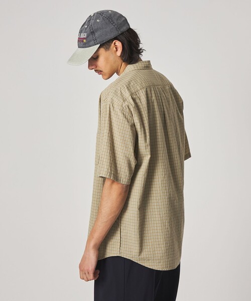 Steven Alan(スティーブンアラン)の「<Steven Alan> ドビー チェック リバースシーム ショートスリーブ シャツ(シャツ/ブラウス・メンズ・ベージュ/ライトブルー・XL/L/M/S)」の7枚目の写真