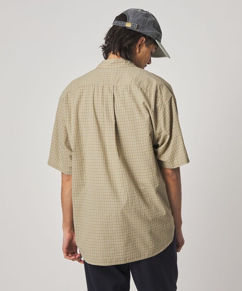 Steven Alan(スティーブンアラン)の「<Steven Alan> ドビー チェック リバースシーム ショートスリーブ シャツ(シャツ/ブラウス・メンズ・ベージュ/ライトブルー・XL/L/M/S)」の8枚目の写真