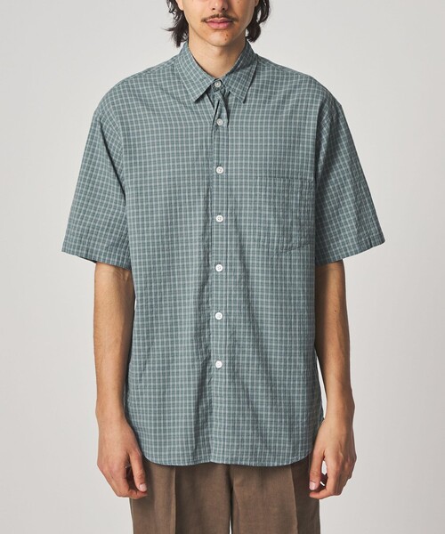 Steven Alan(スティーブンアラン)の「<Steven Alan> ドビー チェック リバースシーム ショートスリーブ シャツ(シャツ/ブラウス・メンズ・ベージュ/ライトブルー・XL/L/M/S)」の15枚目の写真
