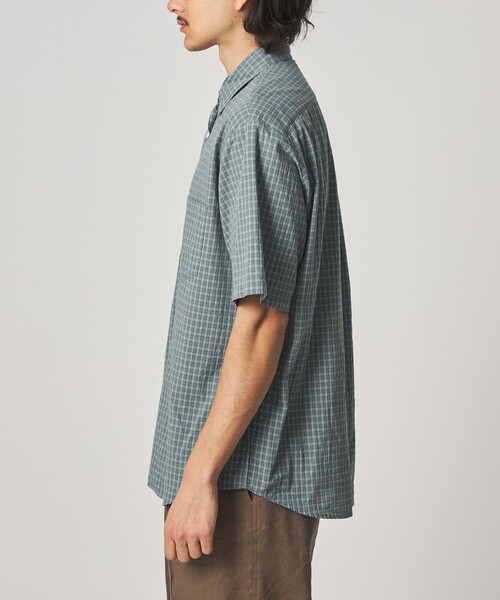 Steven Alan(スティーブンアラン)の「<Steven Alan> ドビー チェック リバースシーム ショートスリーブ シャツ(シャツ/ブラウス・メンズ・ベージュ/ライトブルー・XL/L/M/S)」の16枚目の写真