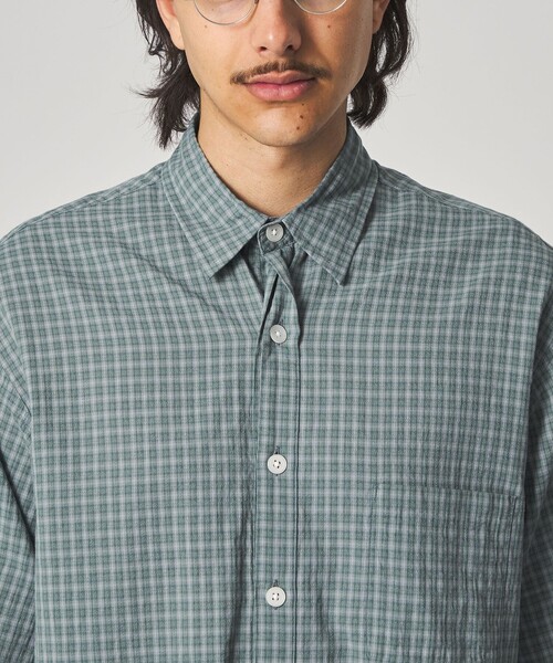 Steven Alan(スティーブンアラン)の「<Steven Alan> ドビー チェック リバースシーム ショートスリーブ シャツ(シャツ/ブラウス・メンズ・ベージュ/ライトブルー・XL/L/M/S)」の19枚目の写真
