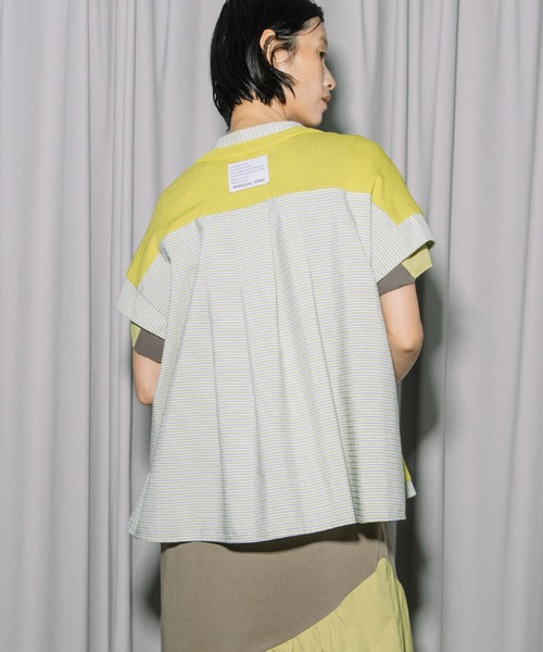 MARECHAL TERRE（マルシャルテル）の「シャツレイヤードコンビネーションカーディガン（カーディガン/ボレロ・レディース・イエロー系/ネイビー系/オフホワイト/ブラック・MEDIUM）」の7枚目の写真