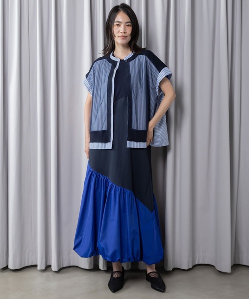 MARECHAL TERRE（マルシャルテル）の「シャツレイヤードコンビネーションカーディガン（カーディガン/ボレロ・レディース・イエロー系/ネイビー系/オフホワイト/ブラック・MEDIUM）」の16枚目の写真