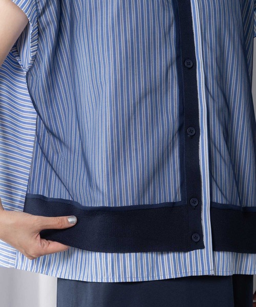 MARECHAL TERRE（マルシャルテル）の「シャツレイヤードコンビネーションカーディガン（カーディガン/ボレロ・レディース・イエロー系/ネイビー系/オフホワイト/ブラック・MEDIUM）」の19枚目の写真