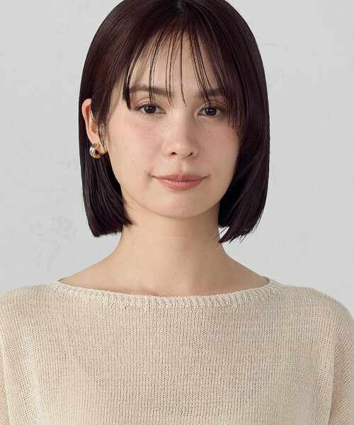 COMME CA ISM(コムサイズム)の「日本製ホールガーメント 和紙ニット(ニット/セーター・レディース・レッド/サックスブルー/ネイビー/ベージュ・FREE)」の11枚目の写真