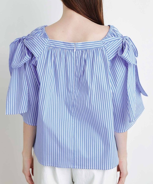 PICCIN(ピッチン)の「リボンストライプブラウス(シャツ/ブラウス・レディース・ブルー/サックスブルー・M)」の20枚目の写真