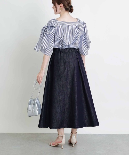 PICCIN(ピッチン)の「リボンストライプブラウス(シャツ/ブラウス・レディース・ブルー/サックスブルー・M)」の16枚目の写真