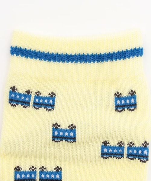 KP DECO（ケーピーデコ）の「電車柄 ショートソックス（ソックス/靴下・キッズ・オフホワイト/クリーム・14cm/16cm/18cm）」の3枚目の写真