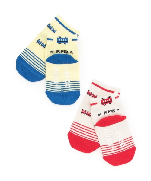 KP DECO（ケーピーデコ）の「電車柄 ショートソックス（ソックス/靴下・キッズ・オフホワイト/クリーム・14cm/16cm/18cm）」の6枚目の写真