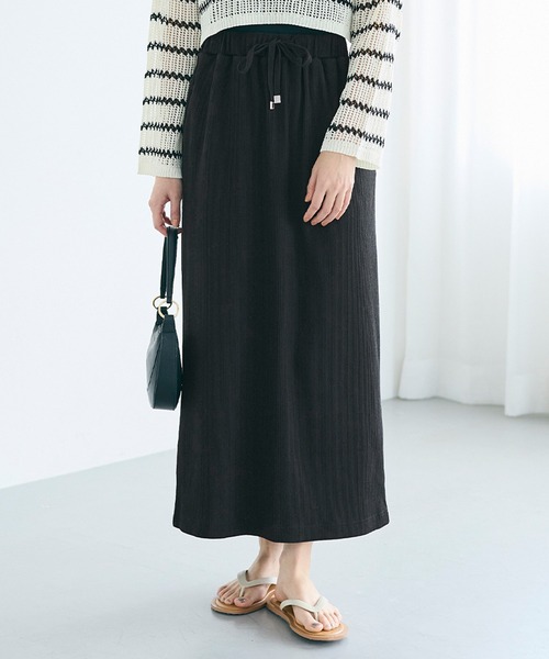 セール】【田中里奈様着用】カットリブIラインスカート（スカート