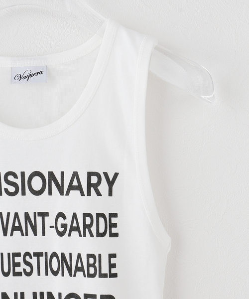 VAQUERA(バケラ)の「VAQUERA / バケラ WOMEN ANAGRAM TANK TOP(タンクトップ・レディース・ホワイト・SMALL/MEDIUM)」の3枚目の写真