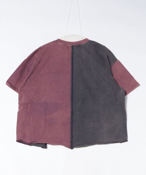 CUBE SUGAR(キューブシュガー)の「CUBE SUGAR/キューブシュガー 21/-天竺 パウダー加工 リメイク風 切替TEE(Tシャツ/カットソー・レディース・その他1/パープル・FREE)」の7枚目の写真