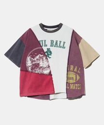 CUBE SUGAR（キューブシュガー）の「CUBE SUGAR/キューブシュガー　21/-天竺 パウダー加工 リメイク風 切替TEE（Tシャツ/カットソー）」