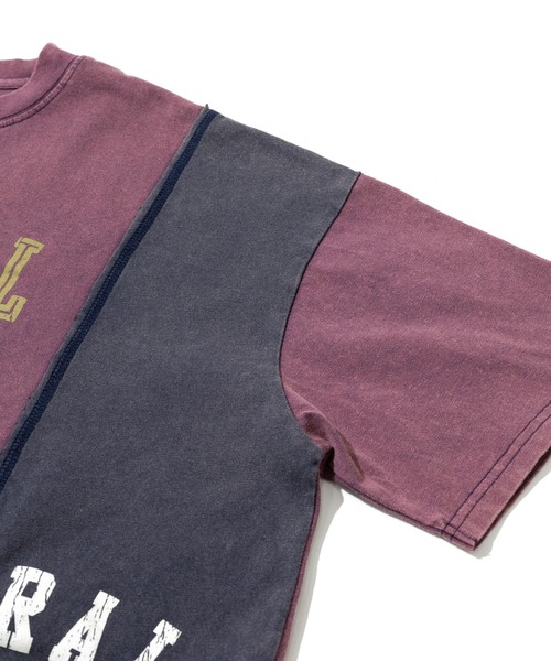 CUBE SUGAR(キューブシュガー)の「CUBE SUGAR/キューブシュガー 21/-天竺 パウダー加工 リメイク風 切替TEE(Tシャツ/カットソー・レディース・その他1/パープル・FREE)」の9枚目の写真