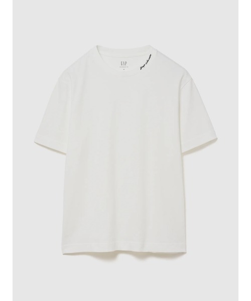 GAP(ギャップ)の「ヘビーウェイト GAPロゴ リラックスフィット クロップドTシャツ(Tシャツ/カットソー・メンズ・オフホワイト/ブルー/ブラック/イエロー/ピンク/グリーン・XL/XS/S/M/L)」の2枚目の写真