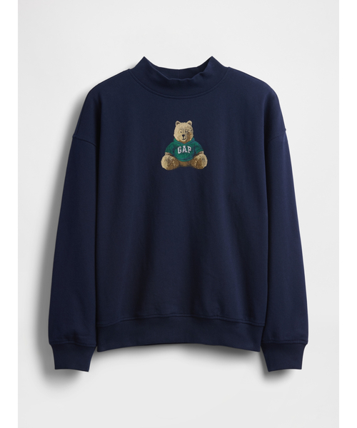 GAP(ギャップ)の「ヴィンテージソフト フレンチテリー オーバーサイズ モックネック GAPロゴ スウェットシャツ(スウェット・レディース・ネイビー/グレー・L/XL/S/M)」の5枚目の写真