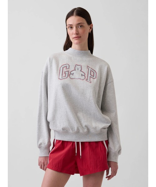 GAP(ギャップ)の「ヴィンテージソフト フレンチテリー オーバーサイズ モックネック GAPロゴ スウェットシャツ(スウェット・レディース・ネイビー/グレー・L/XL/S/M)」の2枚目の写真
