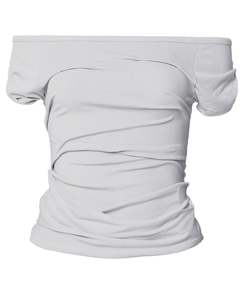 FLAREUP(フレアアップ)の「Draped Top (FL-130_Cloud White)(Tシャツ/カットソー・レディース・ホワイト・OS)」の1枚目の写真