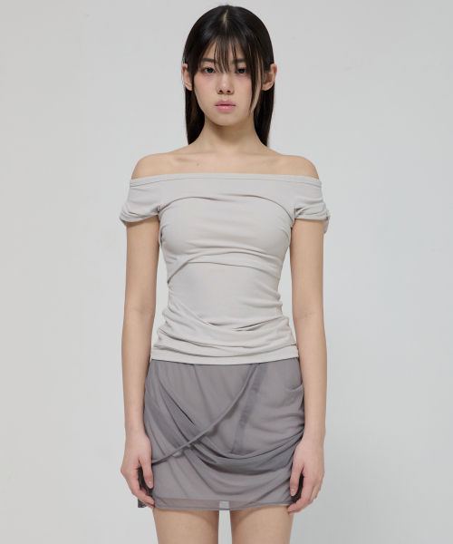 FLAREUP(フレアアップ)の「Draped Top (FL-130_Cloud White)(Tシャツ/カットソー・レディース・ホワイト・OS)」の4枚目の写真