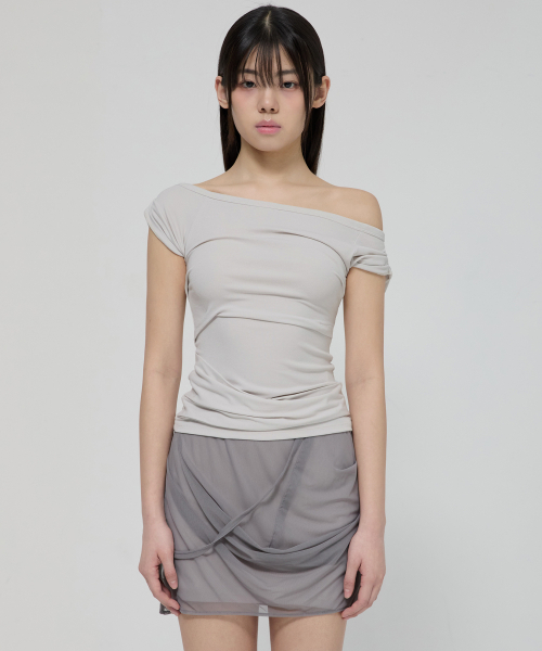 FLAREUP(フレアアップ)の「Draped Top (FL-130_Cloud White)(Tシャツ/カットソー・レディース・ホワイト・OS)」の5枚目の写真