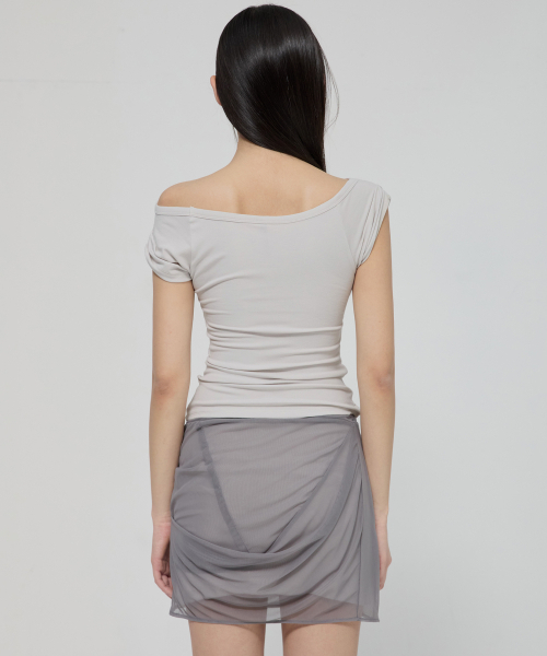 FLAREUP(フレアアップ)の「Draped Top (FL-130_Cloud White)(Tシャツ/カットソー・レディース・ホワイト・OS)」の7枚目の写真