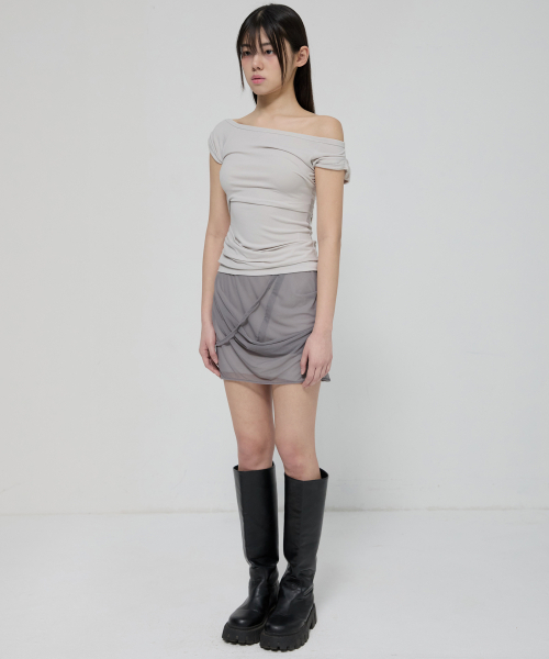 FLAREUP(フレアアップ)の「Draped Top (FL-130_Cloud White)(Tシャツ/カットソー・レディース・ホワイト・OS)」の3枚目の写真