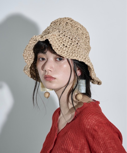 THE YOn(ザヨン)の「バックスリットテープヤーンハット(ハット・レディース・ナチュラル/オレンジ/ベージュ/ブラック・FREE)」の1枚目の写真