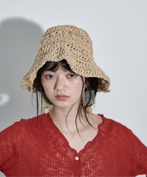 THE YOn(ザヨン)の「バックスリットテープヤーンハット(ハット・レディース・ナチュラル/オレンジ/ベージュ/ブラック・FREE)」の6枚目の写真