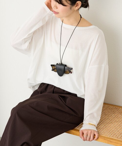 RIVE DROITE（リヴドロワ）の「【利便性抜群】グラスレザーホルダー（ネックレス・レディース・ブラック・FREE）」の6枚目の写真