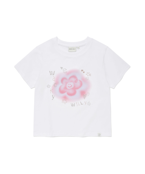 Wacky WiLLy（ワッキーウィリー）の「ウィメンズ ブラー リリー セミクロップ 半袖Tシャツ ホワイト（Tシャツ/カットソー・レディース・その他・SMALL/MEDIUM）」の2枚目の写真