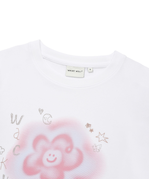 Wacky WiLLy（ワッキーウィリー）の「ウィメンズ ブラー リリー セミクロップ 半袖Tシャツ ホワイト（Tシャツ/カットソー・レディース・その他・SMALL/MEDIUM）」の4枚目の写真